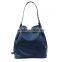 Leather drawstring bag for ladies, called Fringed bag and Bucket handbag