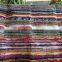 Hand Loomed Chindi Rag Rug Ethnic Yoga Mat Hand Woven Durrie Carpet Multi Color Sari Throw