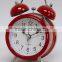 2.5" twin bell alarm clock, analog table clock, red twin bell metal alarm clock