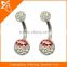 BR01683 crystal piercing navel belly ring , body jewelry manufacturer , fashion navel belly ring