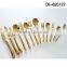 High quality gold plated 410 material with cloth wheel light cutlery set