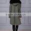 Hot Sale Girls Khaki Green Parka Jacket Wholesale with Real Fur Collar