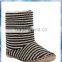black and cream knitted winter boots women/slipper boots