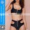 Fashion sexy zipper hollow out bikini hot girl brazilian high cut swimwear