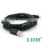 3M/10FT Hemp Rope Micro USB Charger Sync Data Cable Cord for Cell Phone New Free Shipping for micro usb cable