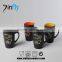 11oz Ceramic Black Glazed Stoneware Coffee Mug With Spoon