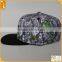 Custom 6 panel sublimationfloral leather strap snapback baseball caps