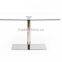 Foshan modern glass centre living room dining tables with stainless steel legs