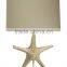 sea star cute polyresin table lamp with cylinder shade