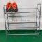 4 Tiers High Quality Steel Shoe Rack with Plastic Parts Grey Powder Coating