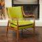 Diamond Mid-century Modern Walnut Finished Lounge Chair With Hand-stained Wood Base