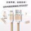 2 in 1 mobilephone USB cable for Iphone and Android one connector for 2 design phone