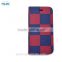 RedBlue Chess Pattern Fabric Book Style Leather Phone Case For Samsung Galaxy Core Prime G360 with PVC ID and credit card slots