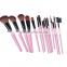 15pcs Makeup Brush Tools Cosmetic Brush Set Eyebrow Comb with Roll up Snake Pattern Bag