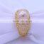 9-10MM round shape new design natural cultured freshwater pearl ring