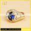 Jingli jewelry Blue Gemstone Gold Plated Wedding Ring (YJ-823)