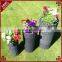 Set of 3 stackable outdoor large size waterproof plastic rattan garden flower pot