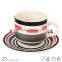 Cup Saucer silk screen high quality modern design top sale with strips