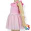 Little Girls Cotton Summer Tutu Dresses Solid Pink Color Baby Girl Party Smock Dress With Sash Boutique Girls Frock Dresses