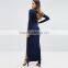 2017 Women Long Sleeve High Neck Maxi Dress With Choker Detail HSd9035