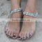 SILVER cz ANKLET bracelet PAYAL pair foot chain