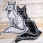Custom high quality embroidered Cat demon, fox demonpatch for clothes embroidery patch made in china choose size/color
