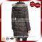 Fashion Belted Faux Fur Trim Long Parka Coat For Women
