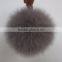 Myfur Beige Color Real Fox Fur Pom Pom Wholesale Detachable Hat Accessory