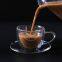 Best Sall Pure Hand Made Small Double Walled  Cappuccino Coffee Glass Cup Glass Chocolate &Tea Cup With Saucer