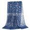 Cotton Polyester Blend Scarves & Wraps Rectangle Silver Blue Feather Scarf Wholesale