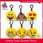 New Design Cheap Cute Different Emotion Stuffed Plush Emoji Keychain