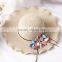 B40510A Beautiful women church hats straw beach hats