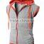 OEM service wholesale sleeveless zipper hoodie stringer vest	colorful sweatshirt cotton coat