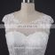High-end customize white illusion neckline applique wedding dress designers