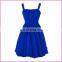 single color strap off-shoulder belted back bowknot evening dress