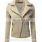 2016 BAIYIMO Women Long Sleeve Slim Fit Cotton Zip-up Casual Rider Jacket