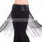 Bestdance Belly Dance Flashy Tassel skirt belts Lunga Frangia Nappa Gon na sciarpa cintura paillettes lucenti