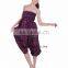 Women Jumpsuit Dress Aladdin Purple Spiral Print Casual Harem Pant