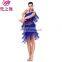 Plug Size 3pcs Sexy Tassel Performance Latin Fringe Dance Dress L-7078#