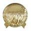 custom zinc alloy plated gold metal logo plate for souvenir