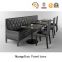 Modern Restaurant Furniture Black PU Tufted Booth (HD488)