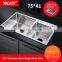 7541 Sanitary ware wash basin double bowl stainless steel handmade kitchen undermount sink