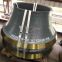 accessories concave head liner of Mn18Cr2 suit gp500s metso nordberg cone crusher