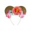 Gilr Sequin Minnie Ear Floral Headbands Return Gifts For Birthday Korean Fashion Accessories