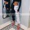 2020 Hip Hop Women's Fashion High Waist Contrast Trouser Color Stitching Beamed Casual Pants Girl Plus Size Streetwear
