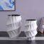 Irregularity Paper Folding Whirlwind Gear White Custom Made Ceramic Vase Bottle Art Decoration