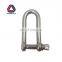 Stainless steel Straight Dee Shackle Long Type for marine and industrial rigging aplications