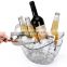 Wholesale Promotional Ice Buckets Printing Logo Acrylic Champagne Wine beer Ice Bucket With Handle For BAR