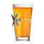 16oz customized logo printing food grade pint handmade metal bullet stuck in glass for gift