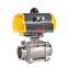 1/2 inch 2 Way 3PC 1000WOG Tri Clamp Stainless Steel Spring Return Pneumatic Actuator Ball Valve